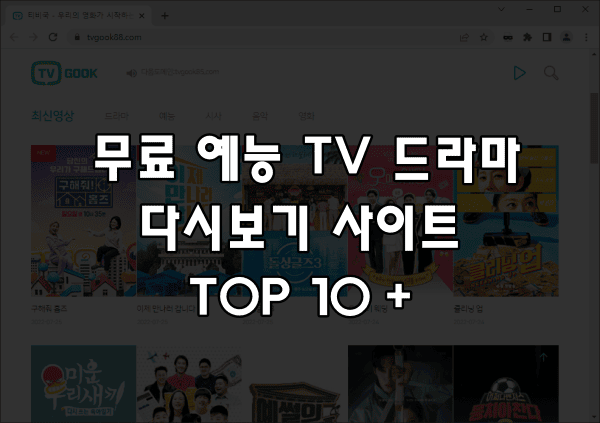 무료 예능, TV 드라마 다시보기 사이트 순위 TOP 10+