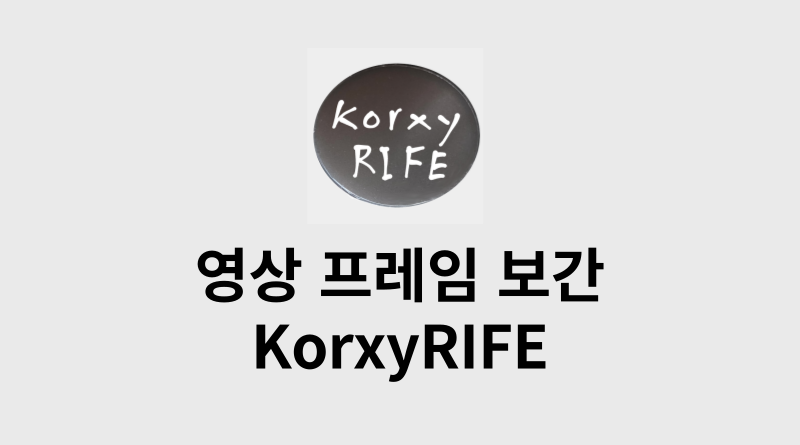 플루이드 모션없이 영상 프레임 보간 tool KorxyRIFE